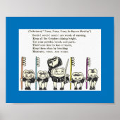 Poster Dents : Les dents des enfants brossant la chanson (Devant)