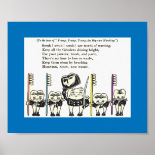 Poster Dents : Les dents des enfants brossant la chanson 