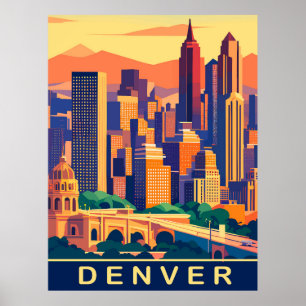 Poster Denver, City Skyline, Voyage