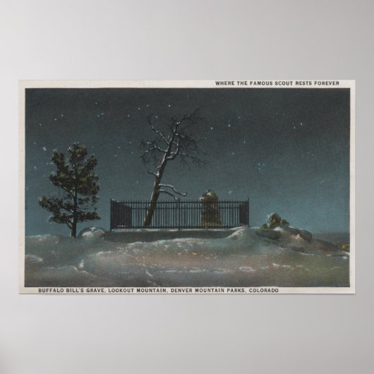 Poster Denver, CO - La tombe de Buffalo Bill (Devant)