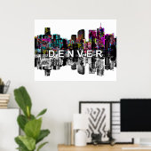 Poster Denver, Colorado en graffiti (Bureau à domicile)