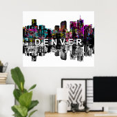 Poster Denver, Colorado en graffiti (Bureau à domicile)