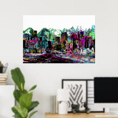 Poster Denver, Colorado en graffiti (Bureau à domicile)