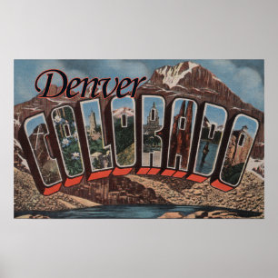 Poster Denver, Colorado - Scènes de grandes lettres