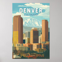 Denver Colorado Voyage Art Vintage