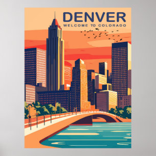Poster Denver, rivière Southplatte, Colorado, Voyage