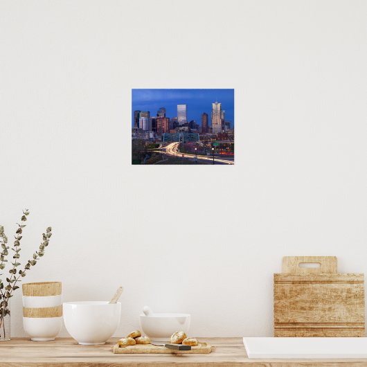 Poster Denver Skyline la nuit (Cuisine)