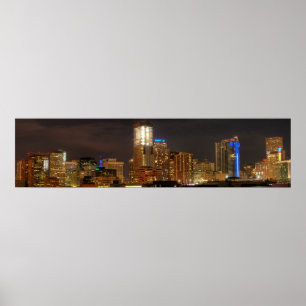 Poster Denver Skyline par nuit