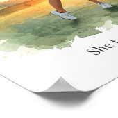 Poster Départ de golf avec golfeuse (Coin)