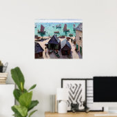 Poster Départ des bateaux, Étretat (Bureau à domicile)