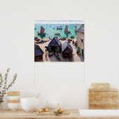Poster Départ des bateaux, Étretat (Cuisine)