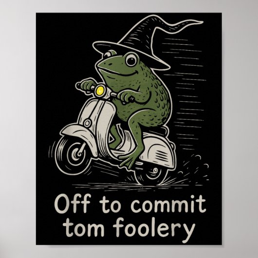 Poster Départ Pour Engager Tom Foolery Funny Frog sorcier (Devant)