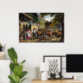 Poster Départ pour les Alpes - Scène suisse traditionnell (Bureau à domicile)