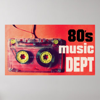 Poster Département musique des années 80 vintage rétro ca