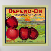 Poster Dépendre De L'Affiche Des Pommes De Washington (Devant)