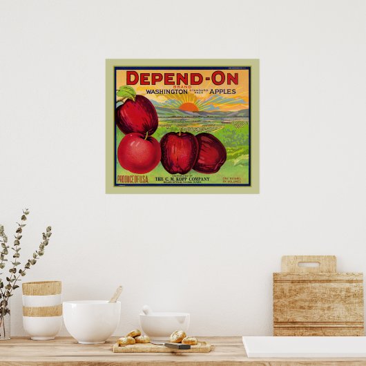 Poster Dépendre De L'Affiche Des Pommes De Washington (Cuisine)
