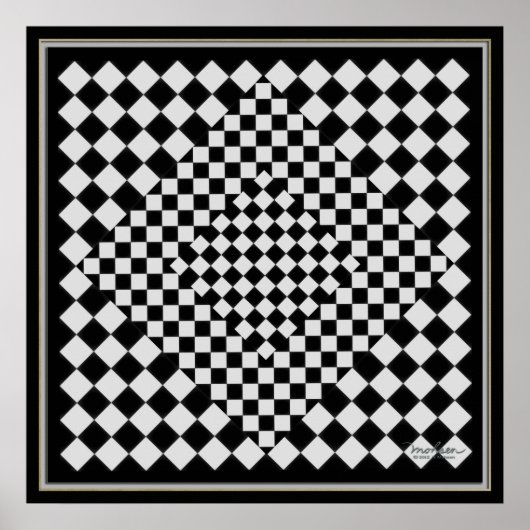 Poster Déplacement de l'image noire et d'argent (Devant)