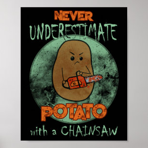 Poster Déplaisant Angry Potato Chainsaw Horreur Movie Ama