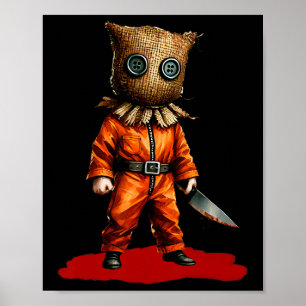 Poster Déplaisant Burlap Masque Slasher Couteau Horreur É