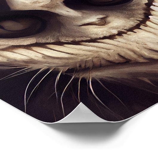 Poster Déplaisant chat éffrayant (Coin)