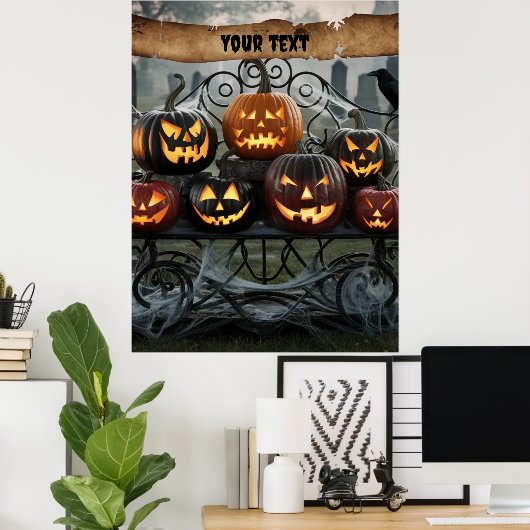 Poster Déplaisant Halloween Jack-o'-Lanterns avec toiles  (Bureau à domicile)