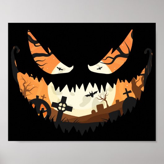 Poster Déplaisant Jack O Latern Halloween Éffrayant (Devant)