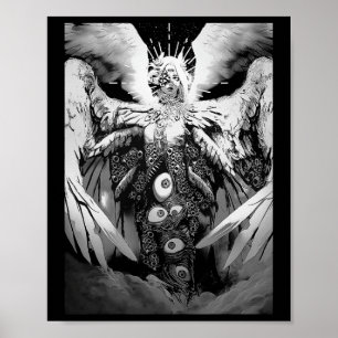 Poster Déplaisant Manga Biblique Angel Effrayant Yeux Hor