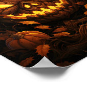 Poster Déplaisante nuit d'Halloween Orange Jack-o'-lanter (Coin)