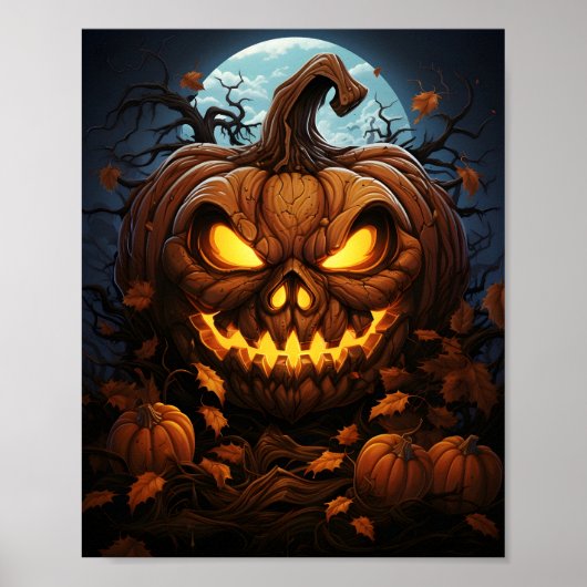 Poster Déplaisante nuit d'Halloween Orange Jack-o'-lanter (Devant)