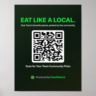 Poster Dépliant Code QR pour les villes et les chambres d