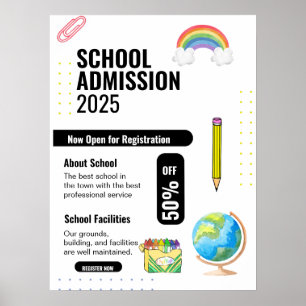 Poster Dépliant d'admission à l'école, Dépliant de promot