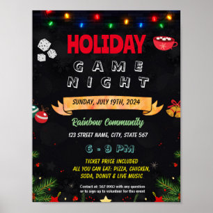 Poster Dépliant de nuit du jeu de jour de fête