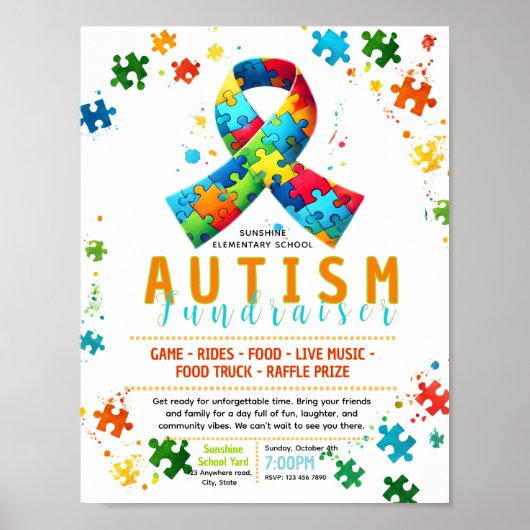 Poster Dépliant modifiable sur l'autisme (Devant)