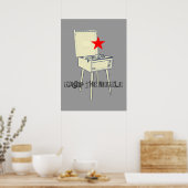 Poster Déposez L'Affiche Gris Rétro De L'Aiguille (Cuisine)