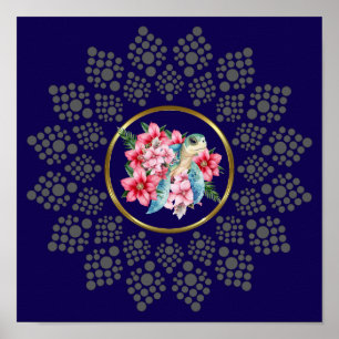 Poster Déposez Votre Propre Mandala Avec L'Image Du Sea T