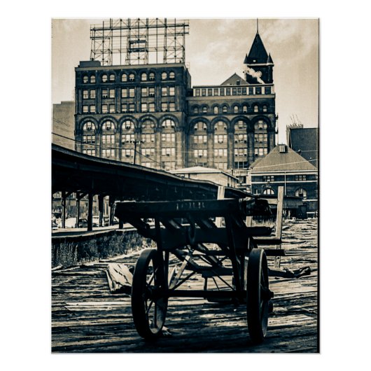 Poster Dépôt ferroviaire central de Chicago dans les anné (Devant)