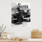 POSTER DÉPRESSION ERA GANGSTER - BONNIE PARKER 1933 (Cuisine)