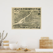 Poster Derby, CT Carte panoramique - 1899 (Cuisine)