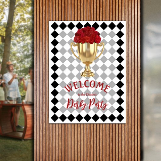 Poster Derby Day Trophée et Roses Bienvenue