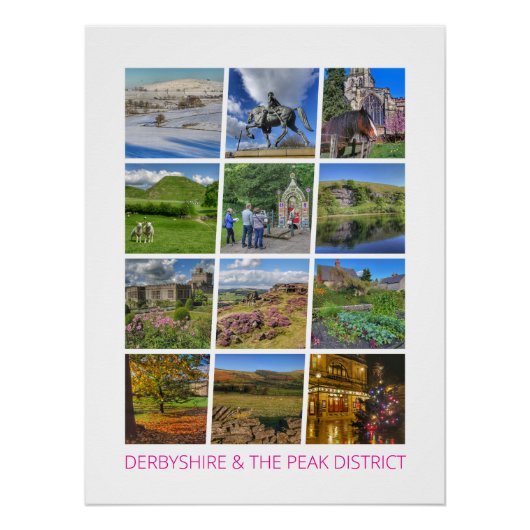 Poster Derbyshire et le district de Peak (Devant)