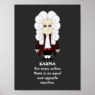 Poster. Derde wet van Karma & Newton (donkere acht Poster