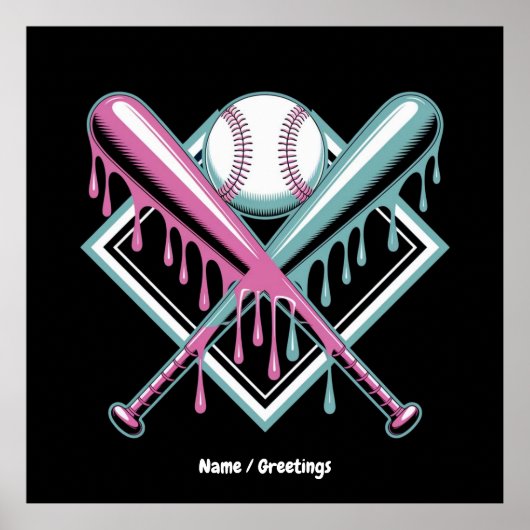Poster Dérive De Baseball Pour Garçons Bateau À Crème Gla (Devant)
