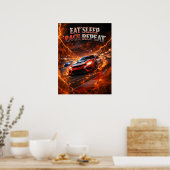 Poster Dérive de feu à vitesse de course (Cuisine)