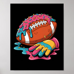Poster Dérive De Football Wr Lineman Qb Rb Db Crème De Gl