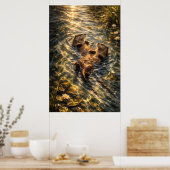 Poster Dérive ensemble | Art de loutre de rivière | Affic (Cuisine)