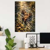 Poster Dérive ensemble | Art de loutre de rivière | Affic (Bureau à domicile)