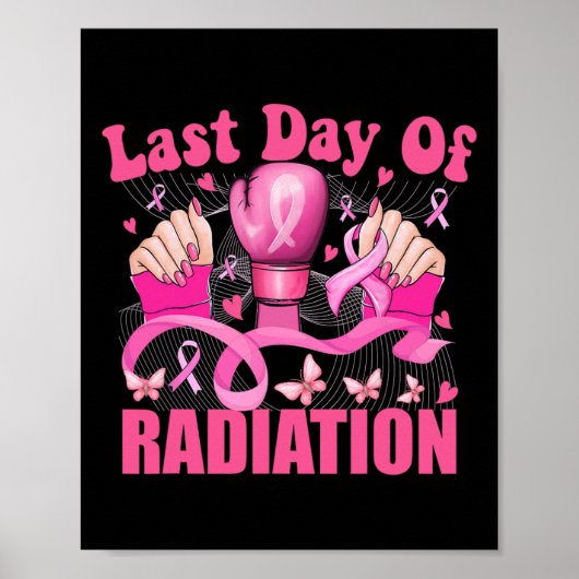 Poster Dernier Jour De Radiation Gants En Boxe Cancer Du (Devant)