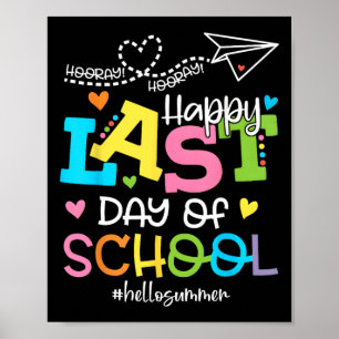 Poster Dernier Jour D'école Bonjour L'été Élèves Et Ensei