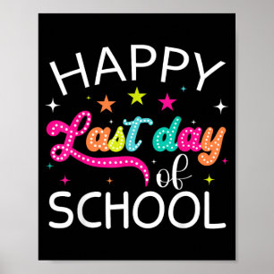 Poster Dernier jour d'école heureux d'été pour les enfant