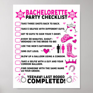 Poster Dernier Rodeo Bachelorette Party Mariée Western Co